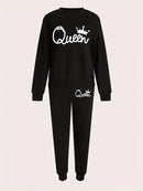 Women’s 2 Pcs Soft Fleece Plain Tracksuit