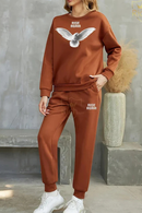 Women’s 2 Pcs Fleece Printed Tracksuit ✅