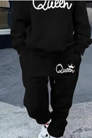 Women’s 2 Pcs Soft Fleece Plain Tracksuit